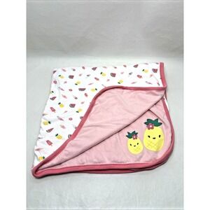 Gymboree Summer 2018 Baby Blanket Coral Pink Pineapple Fruit Tropical Lovey